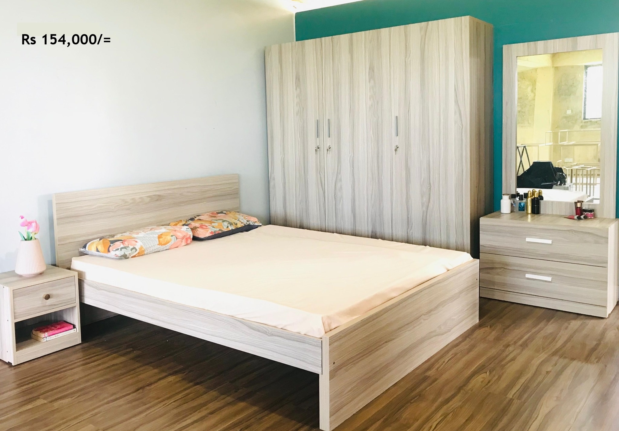 Aspen Arrangement with 3-Door Wardrobe and Aspen Dressing Table.